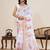 White color blended cotton fabric designer table printed saree