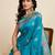 Firozi color soft silk saree for ethnic indian looks
