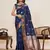 Blue color soft silk saree for ethnic indian looks