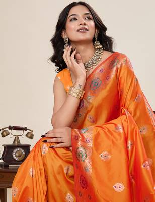 Mustard soft silk blend saree ethnic indian looks 3