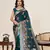 Teal color two tone satin silk saree for rich sophisticated looks