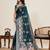Teal color two tone satin silk saree for rich sophisticated looks