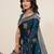 Rama color two tone satin silk saree for rich sophisticated looks