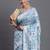 Sky blue color beautiful woven designer linen cotton saree