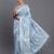 Sky blue color beautiful woven designer linen cotton saree