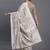 Beige color beautiful woven designer linen cotton saree