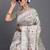 Beige color beautiful woven designer linen cotton saree