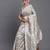 Beige color beautiful woven designer linen cotton saree