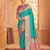 Sea green color heavy woven silk blended saree for ceremonial looks