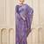 Purple color habotai silk fabric flower digital print with foil print graceful ceremonial saree