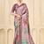Pink color signora jari checks silk fabric floral digital print with foil print graceful ceremonial saree