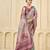 Pink color signora jari checks silk fabric floral digital print with foil print graceful ceremonial saree