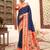 Navy blue color silk blended heavy woven designer ethnic partywear saree