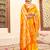 Yellow color silk blended heavy woven designer ethnic partywear saree