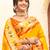 Yellow color silk blended heavy woven designer ethnic partywear saree