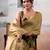 Golden color smart looks tissue silk solid designer saree
