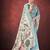 Sea green color smart partywear kantha jari silk traditional print saree