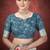 Sea green color smart partywear kantha jari silk traditional print saree