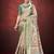 Cream color smart partywear mulbery jacquard silk traditional print saree