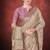 Brown color smart partywear spun silk traditional print saree
