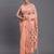 Peach color linen cotton woven designer festive wear saree