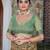 beige color silk blend fabric smart printed saree with woven border