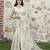 grey color silk blend fabric smart printed saree with woven border