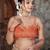 orange color silk blend fabric smart printed saree with woven border