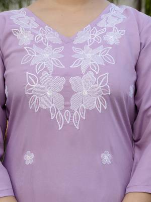 Women Beautiful Thread work Rayon with Straight Kurta Pant and Dupatta Set 2