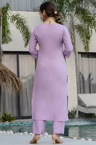 Women Beautiful Thread work Rayon with Straight Kurta Pant and Dupatta Set