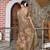 brown color silk blend fabric smart printed saree with woven border