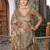 brown color silk blend fabric smart printed saree with woven border