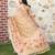 peach color silk blend fabric smart printed saree with woven border