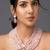 Silver plated pink necklace set