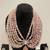 Silver plated pink necklace set