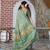 green color silk blend fabric smart printed saree with woven border
