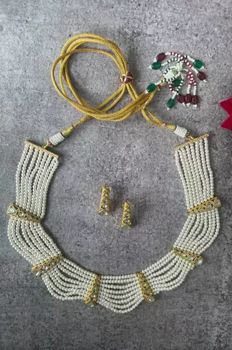 Gold plated white necklace