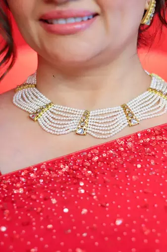 Gold plated white necklace