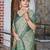 green color silk blend fabric smart printed saree with woven border