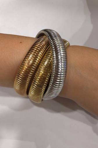 Gold plated multicolour cuffs