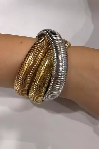 Gold plated multicolour cuffs