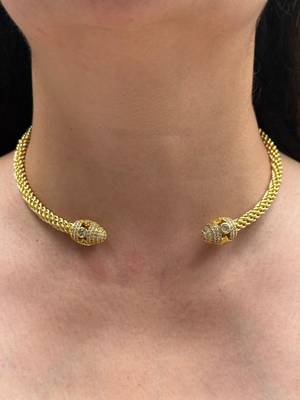 Gold plated choker necklace 1