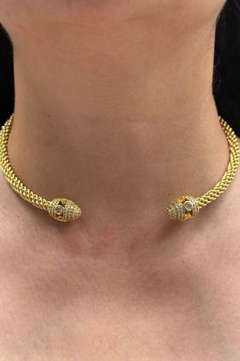 Gold plated choker necklace