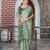 green color silk blend fabric smart printed saree with woven border