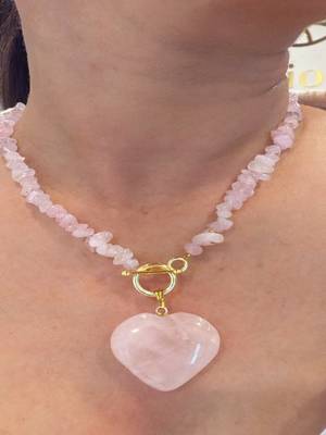 Gold plated pink stone necklace 1