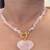 Gold plated pink stone necklace