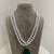 Gold plated green stone pearl necklace