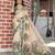 cream color silk blend fabric smart printed saree with woven border