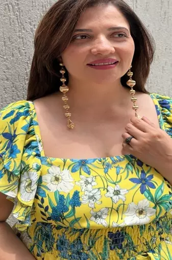 Gold plated dangler earrings