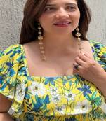 Gold plated dangler earrings